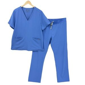 Figs Men's Scrub Set in Royal Blue - Top & Pants